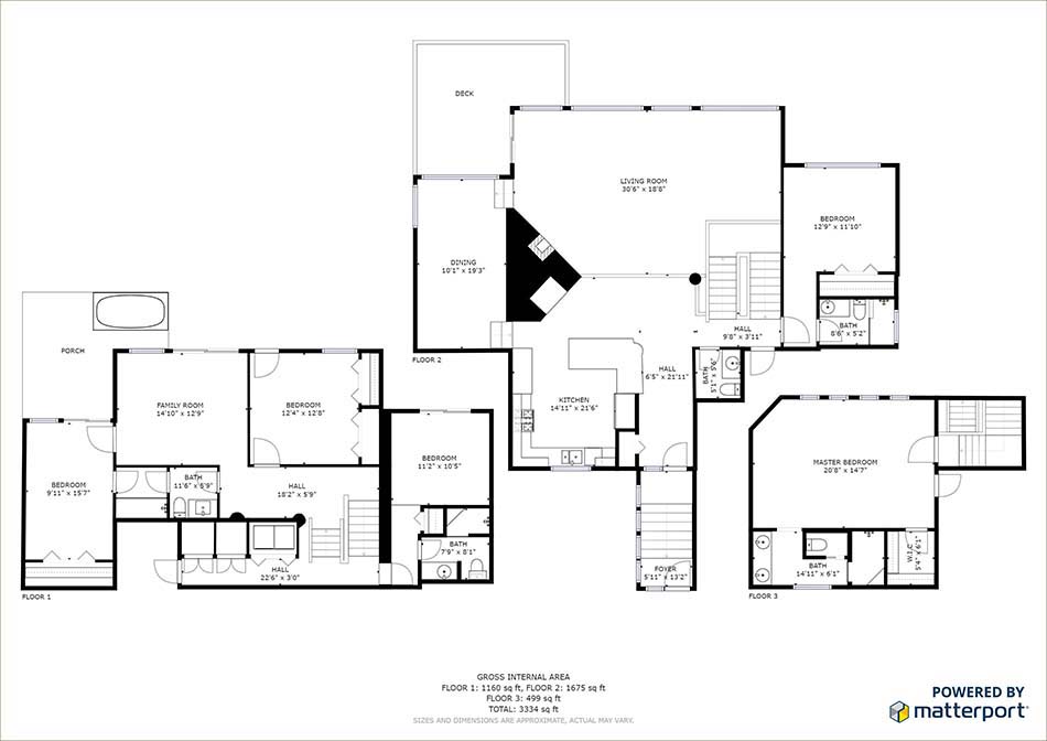 Floor plans for 5 bedroom vacation rental home in Park City, UT.