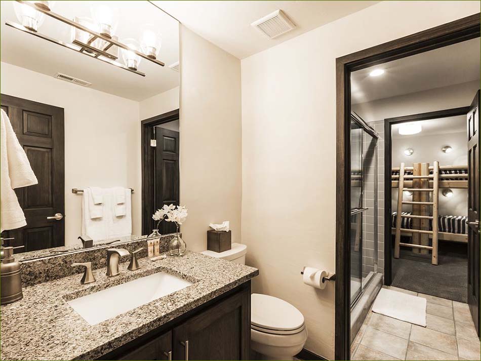 Lower Level bathroom shared bedrooms #4 & #5.