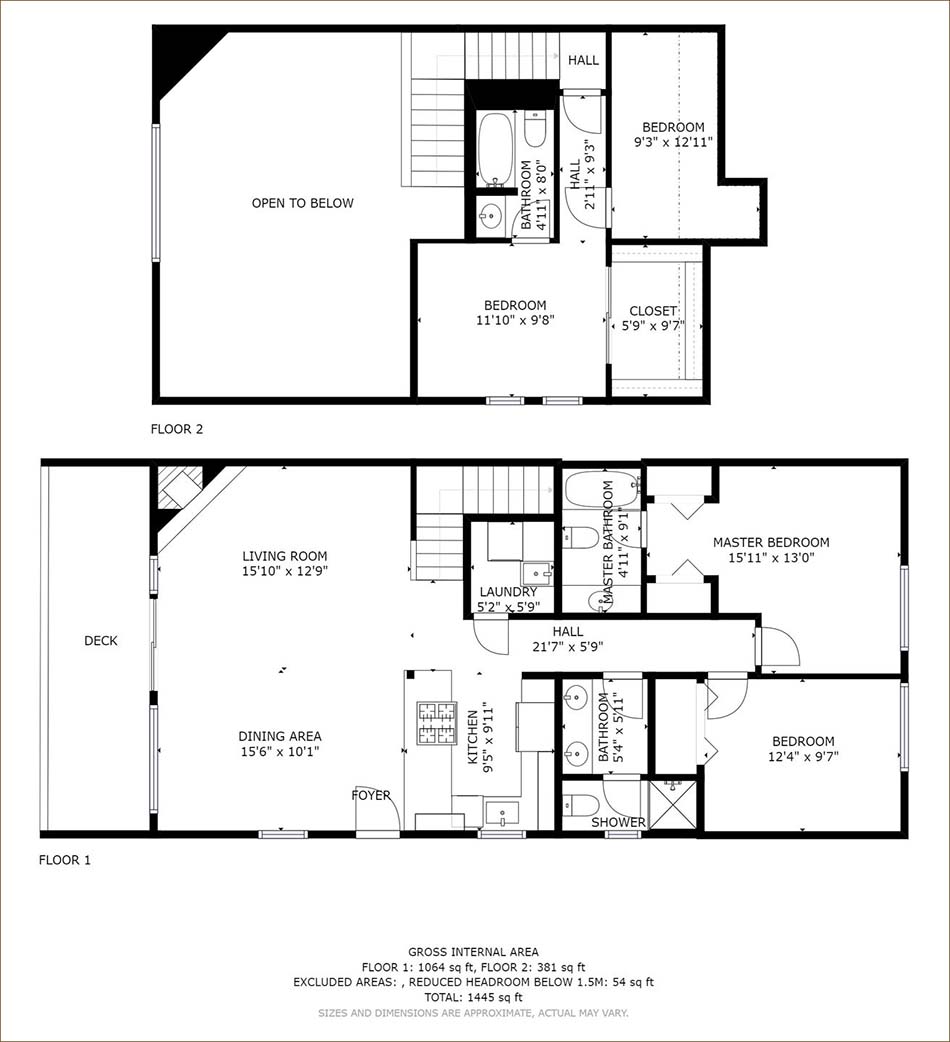 Floor plans for 4 bedroom vacation rental home in Park City, UT.