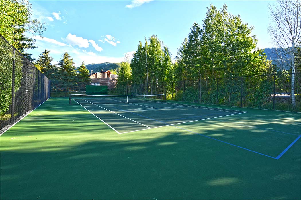Community tennis courts open in the summertime June through September.