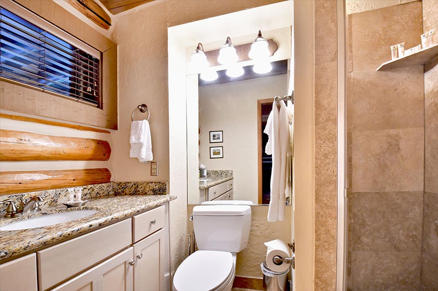 Temptation Park City bathroom on the main level of this luxury townhome.