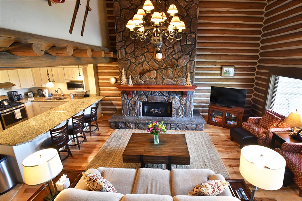 Park City luxury slopeside accommodations features rustic luxury furnishing throughout.